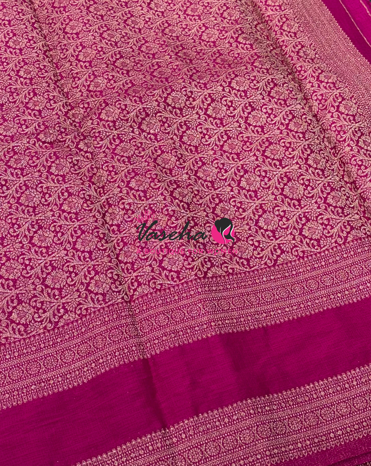Banarasi - Heritage Silk -  Green With Pink - VVBHS015