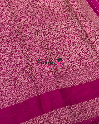 Banarasi - Heritage Silk -  Green With Pink - VVBHS015