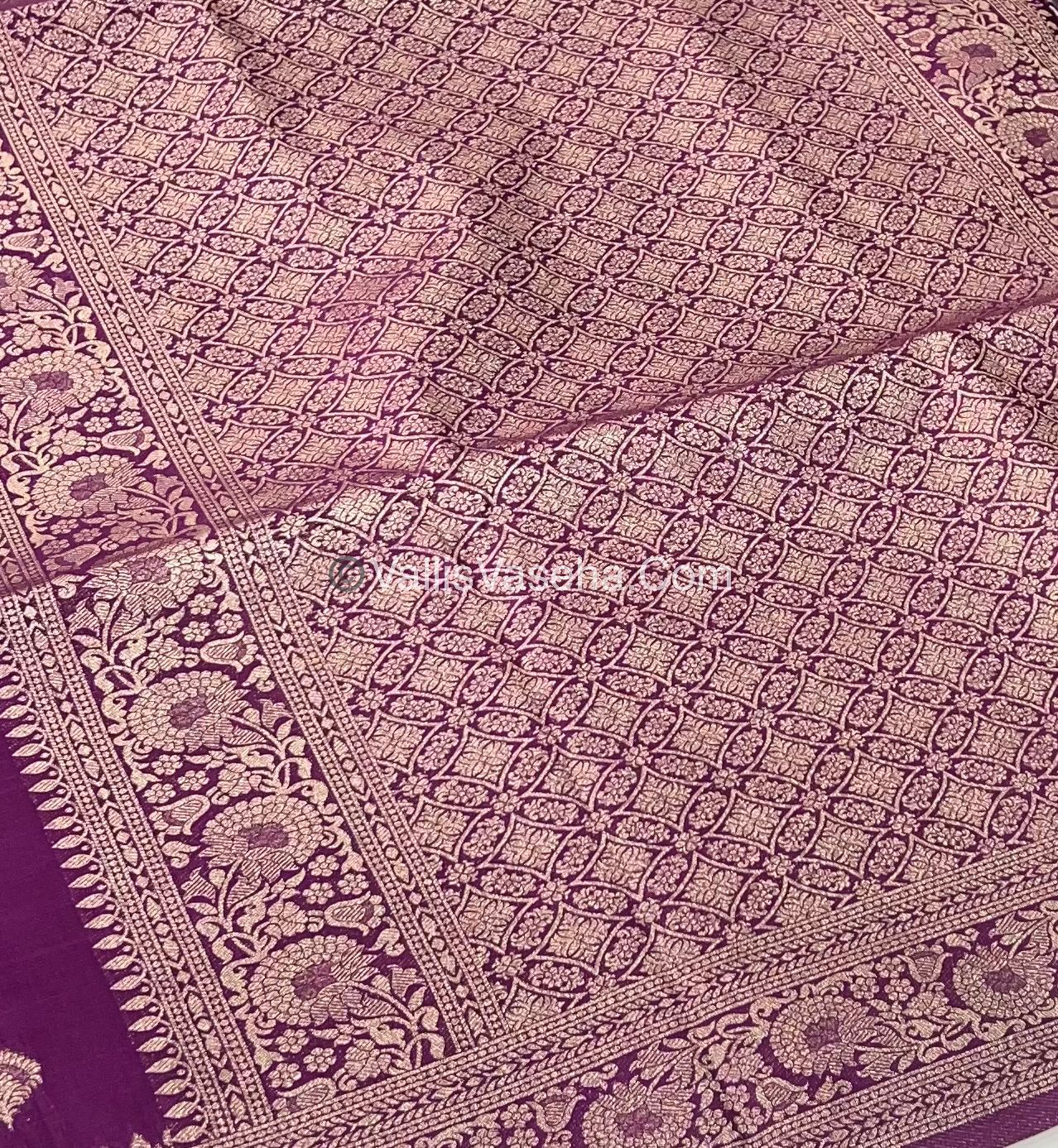 Banarasi - Heritage Silk - Semi Kathan Silk - Wineish Purple Shade- VVBHS004