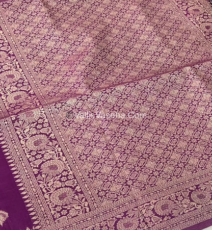 Banarasi - Heritage Silk - Semi Kathan Silk - Wineish Purple Shade- VVBHS004