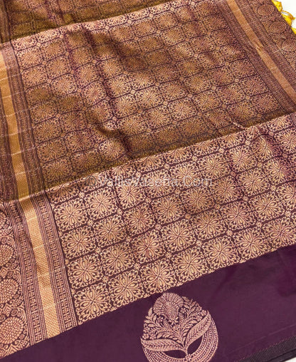 Semi Soft Silk - Dual Tone Shade With  Light Mustard Combo -VVSSS028