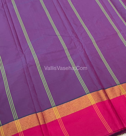 Semi Silk Saree - Plus Design Style - Contrast Pallu & Blouse or Running Pallu & Blouse - VVSS004