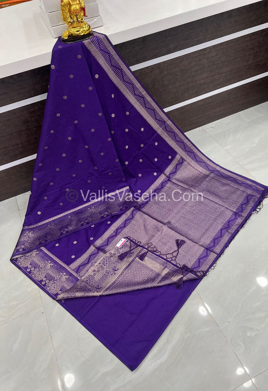 Banarasi - Heritage Silk - Semi Kathan Silk - Violet Shade- VVBHS002