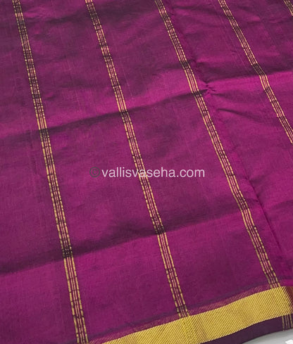 Pure Silk Cotton Saree - Pazhum Pazhamum Checks Design - VVPPSC01