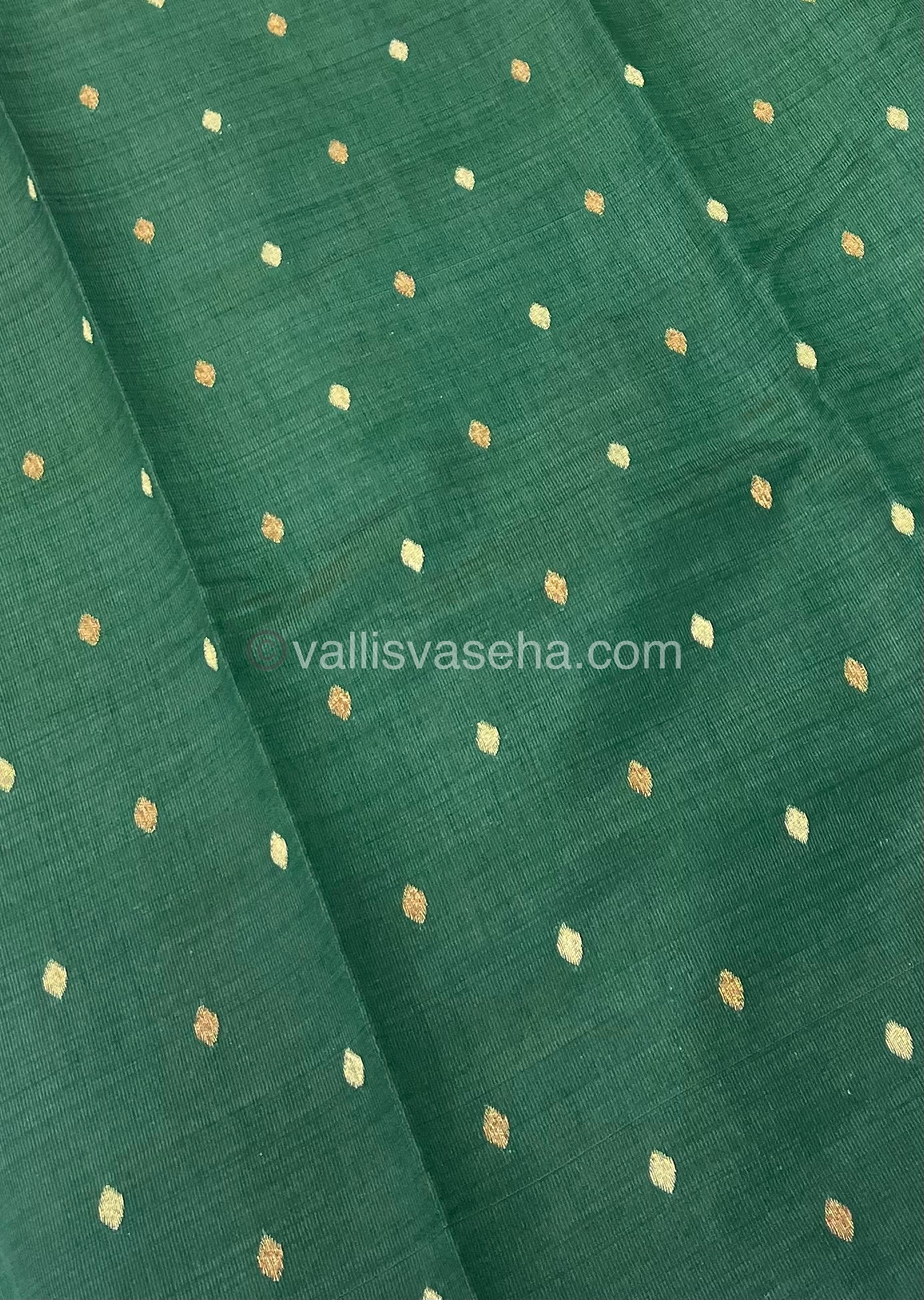 Cherry Tussar - Semi Tussar Silk - Dark Green Shade - VVSTS009