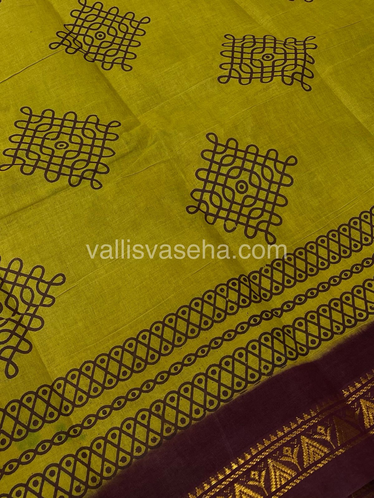 Sungudi Cotton Saree  - Kolam Print  - VVSKP002