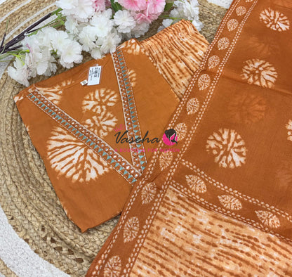 Ready Made | Straight Cut |Salwar, Kameez & Duppatta(3pc)|Cotton |VVRMS020