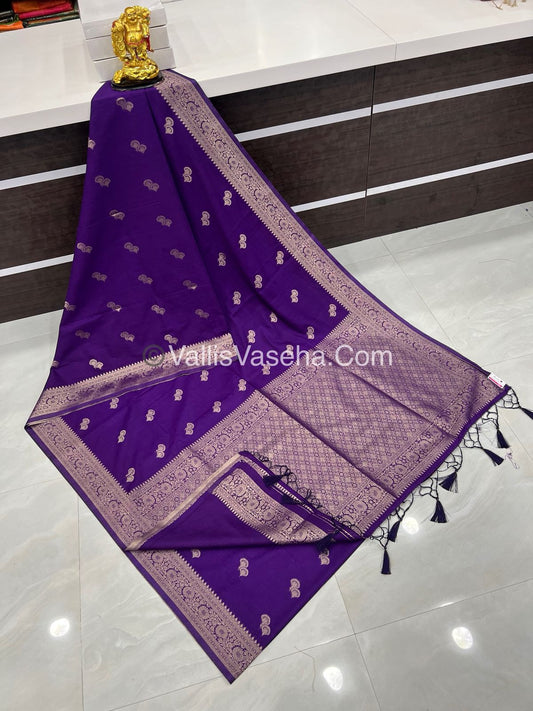 Banarasi - Heritage Silk - Semi Kathan Silk - Violet Shade- VVBHS004