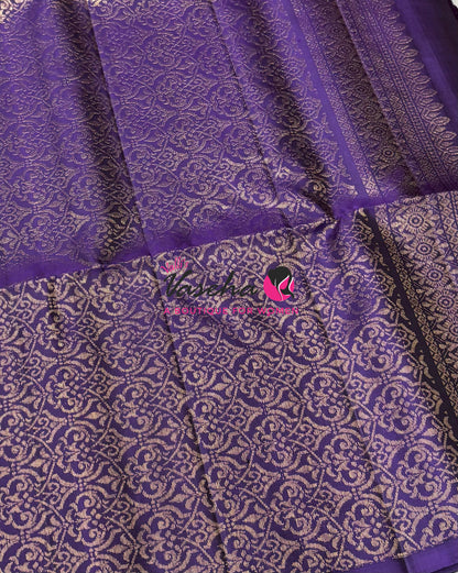 Pure Soft Silk Saree  - Border Less  - Purple Shade - VVPSS100