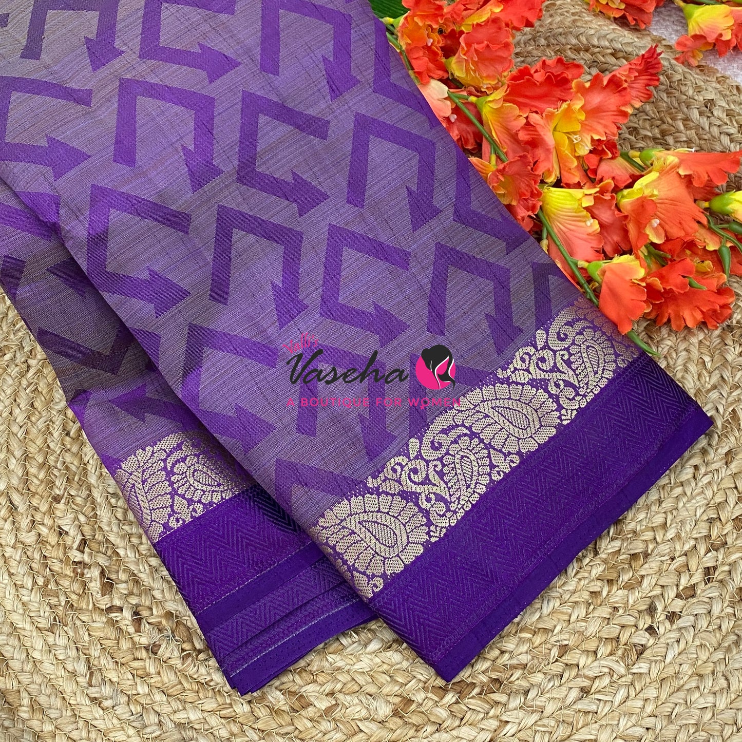 Semi Tussar Silk Saree | Purple Shade |VVSTS059