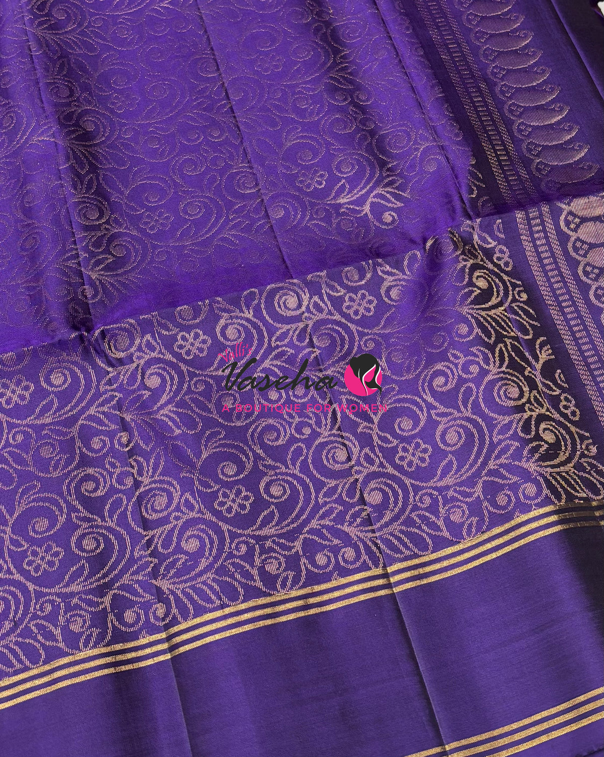 Pure Soft Silk Saree  - Purplish Pink & Violetish Purple Combo - VVPSS161
