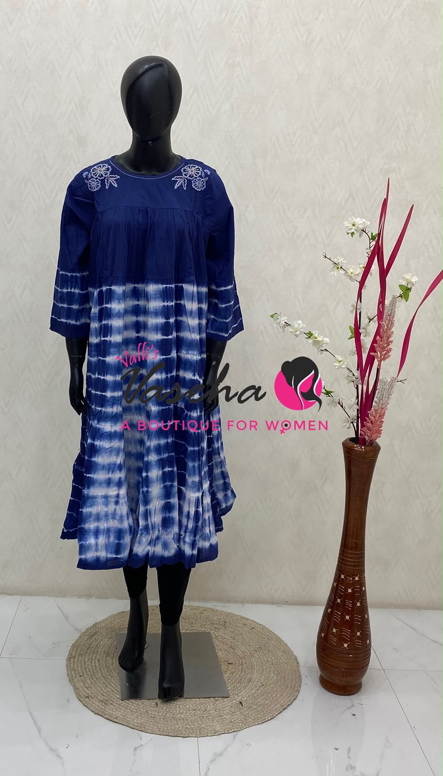 Ready Made - Jaipur Cotton - Shibori Design - Maxi / Frock Style - VVRM002