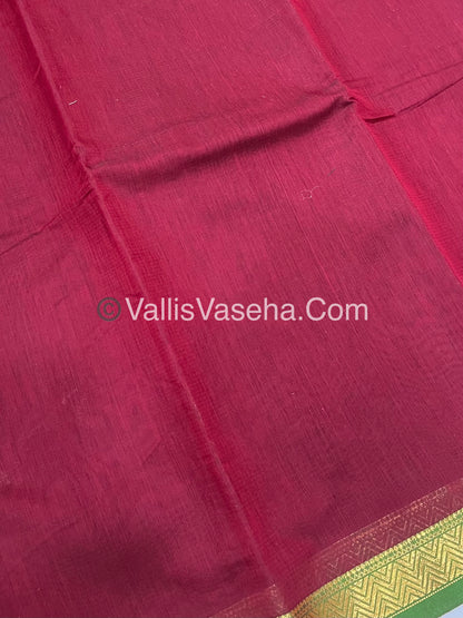 Fancy Mixed Cotton - Maroon With Green Shade - VVFMC005