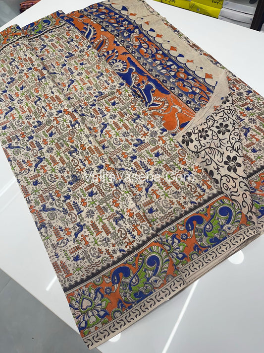 Pure Kalamkari Cotton Saree - VVPKC001