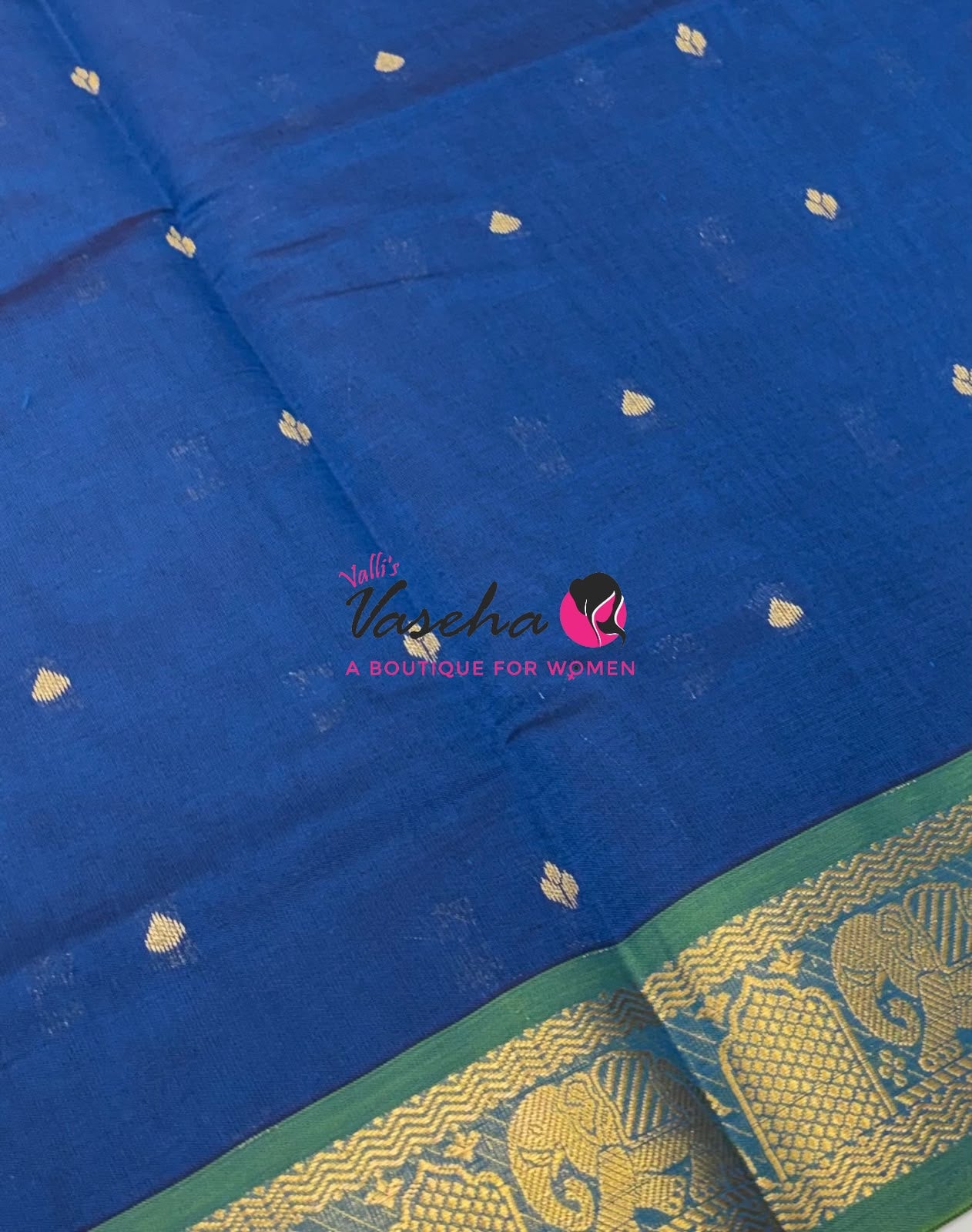 Semi Silk Cotton Saree | Small Leaf Butta Design |VVSSC010