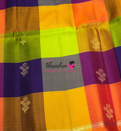 Pure Soft Silk Saree - Partly Pallu -  Half & Half Saree - VVPSS088