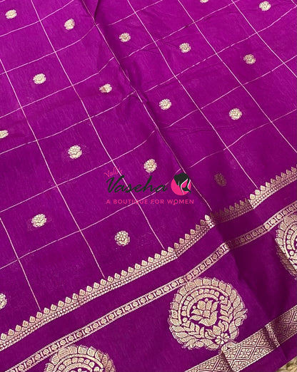 Semi Tussar Silk Saree | Purple Shade |VVSTS060