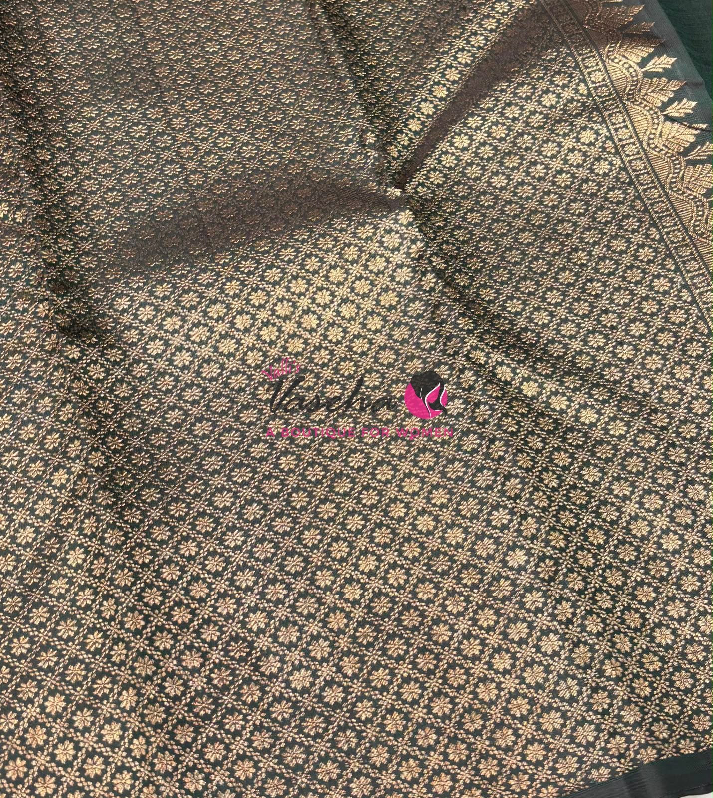 Pure Kanchipuram Silk Saree - Green Shade - VVPS054