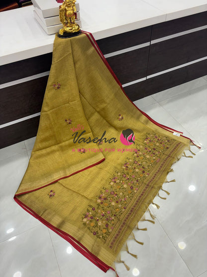 French Knot - Tissue Saree - Green Shade - VVLFN014