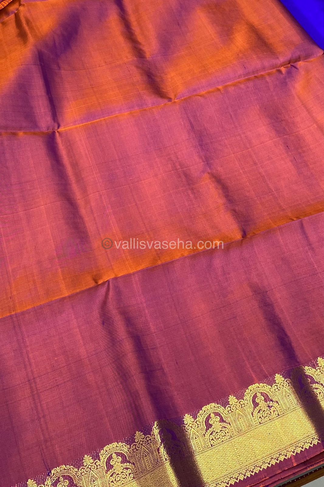 Pure Soft Silk Saree - Blue With Purplish Pink Combo - VVPSS015