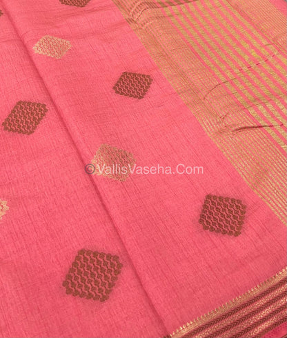 Semi Tussar Silk Saree -  Light  Peach shade - VVSTS016