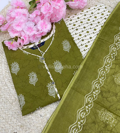 Ready Made - Semi Patiyala 3(pc) Set - Printed Cotton - VVRSP001