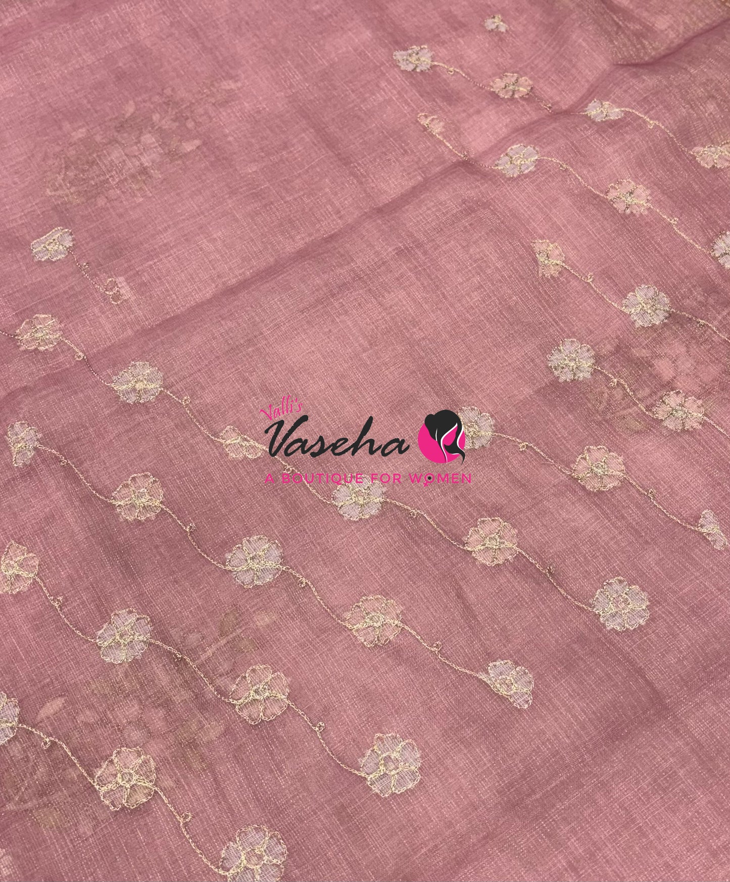 Linen Tissue Saree - Onion Pink Shade - VVLTS002