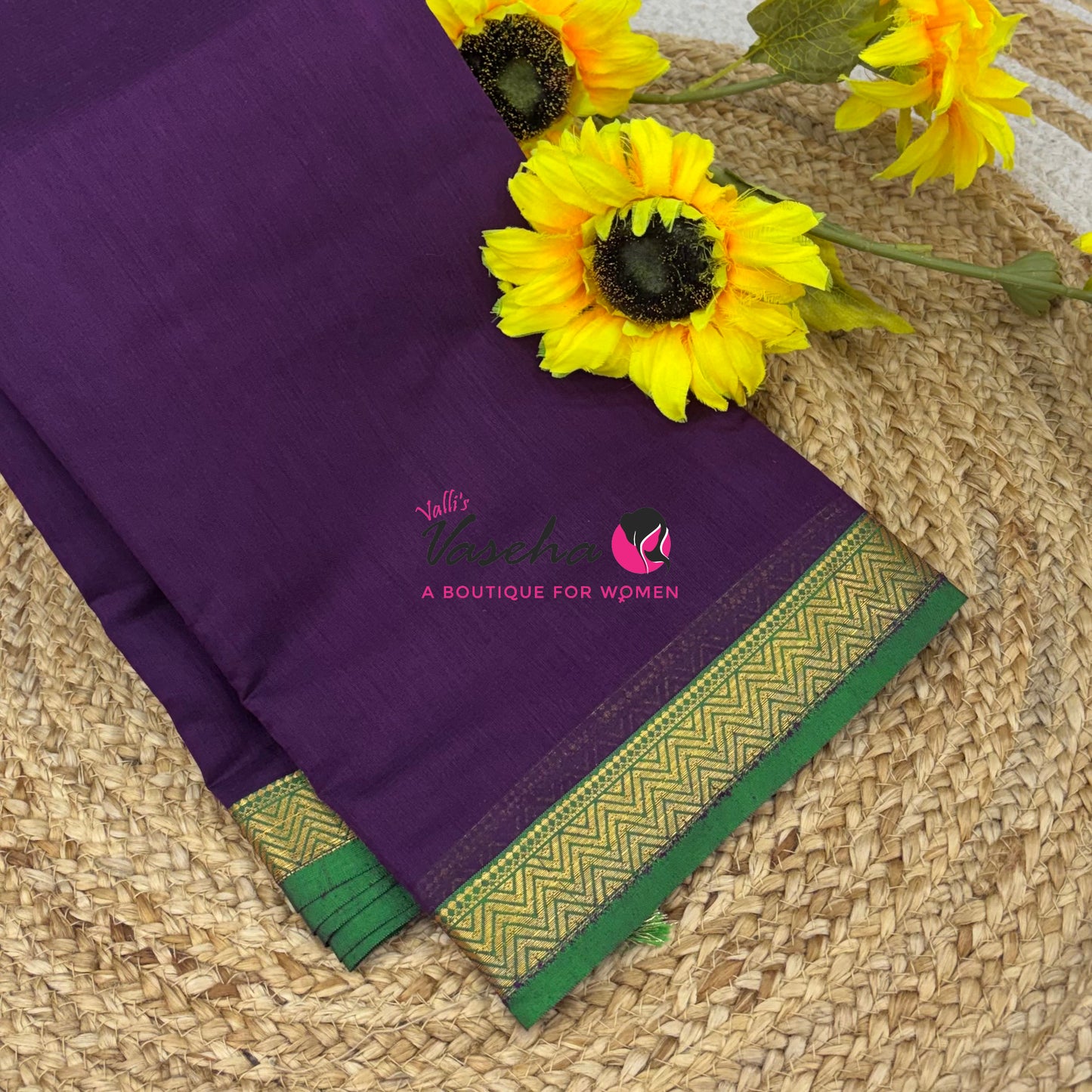 Fancy Mixed Cotton - Purple With Green Shade - VVFMC005