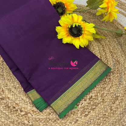 Fancy Mixed Cotton - Purple With Green Shade - VVFMC005