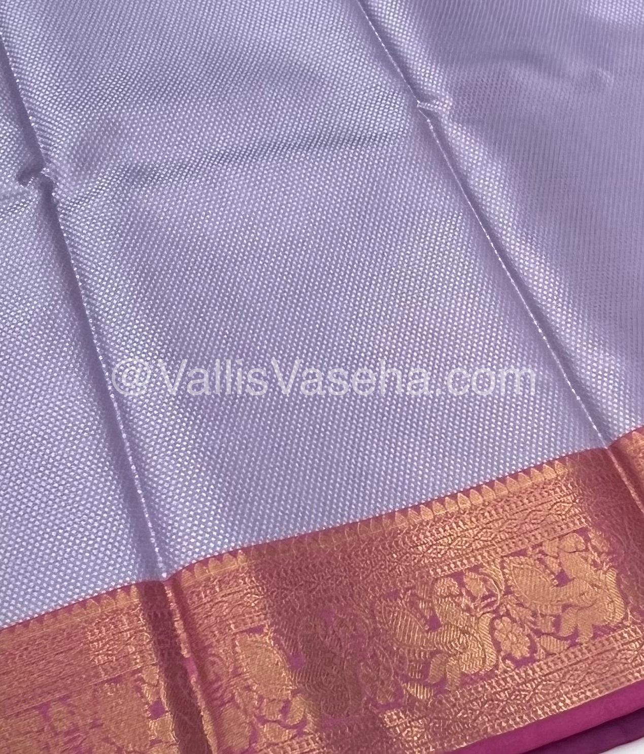 Semi Bridal Kora Tissue Sarees - Blue & Pink Combo - VVSBT004