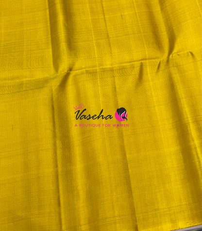Pure Soft Silk Saree  - Cream  & Yellow Combo - VVPSS138