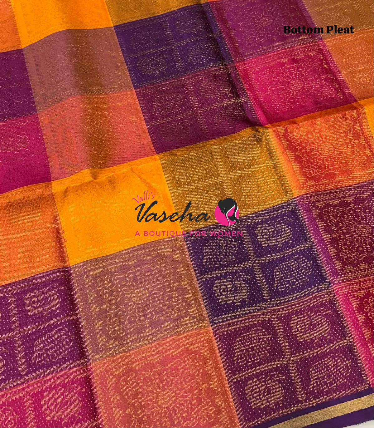 Pure Soft Silk Saree - Partly Pallu -  Half & Half Saree - VVPSS088