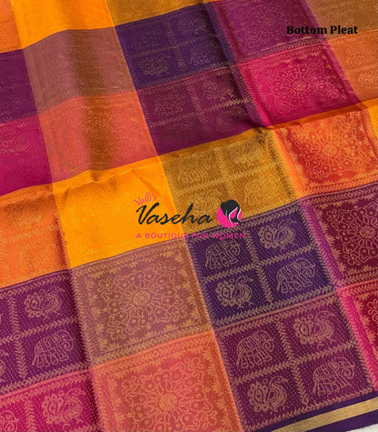 Pure Soft Silk Saree - Partly Pallu -  Half & Half Saree - VVPSS088