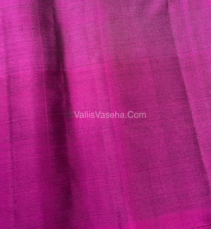 Pure Soft Silk Saree - Green With Pink Shade - VVPSS063