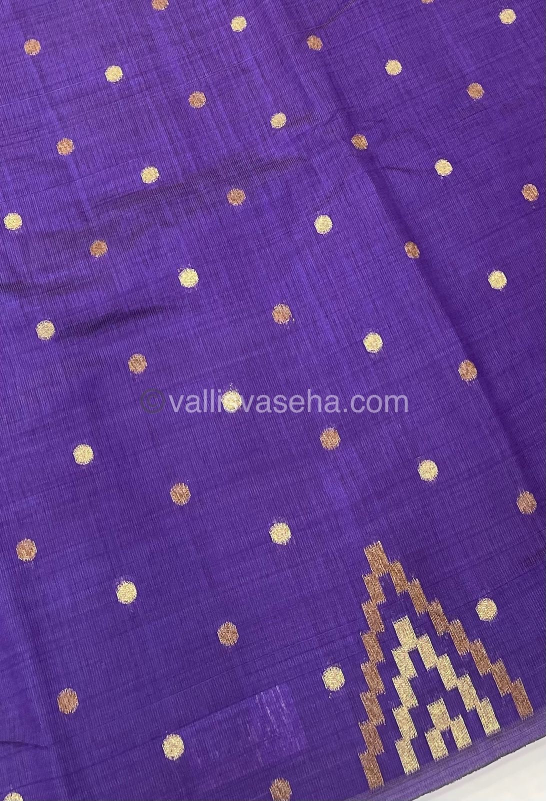 Cherry Tussar - Semi Tussar Silk - Violetish Blue  Shade - VVSTS009