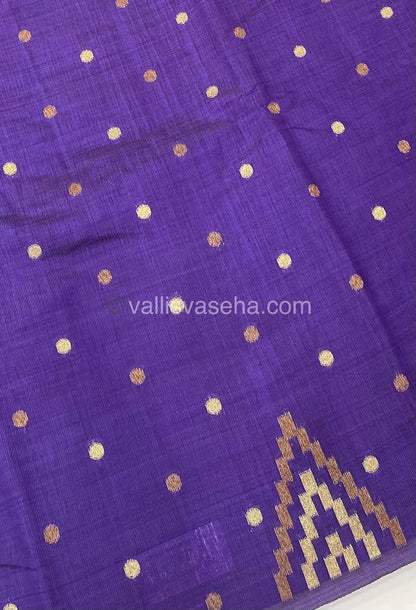Cherry Tussar - Semi Tussar Silk - Violetish Blue  Shade - VVSTS009