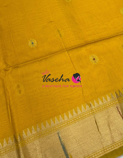 Semi Paithani Saree  - Yellow Shade - VVSPS001