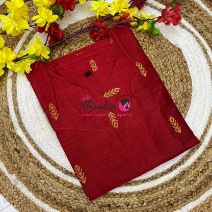 Ready Made - Semi Raw Silk - Kurti - VVSRK003