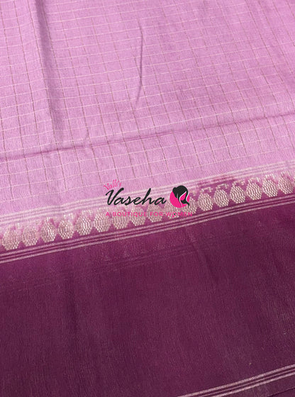 Bhagalpuri Silk | Light Pink With Purple Combo | VVBS011