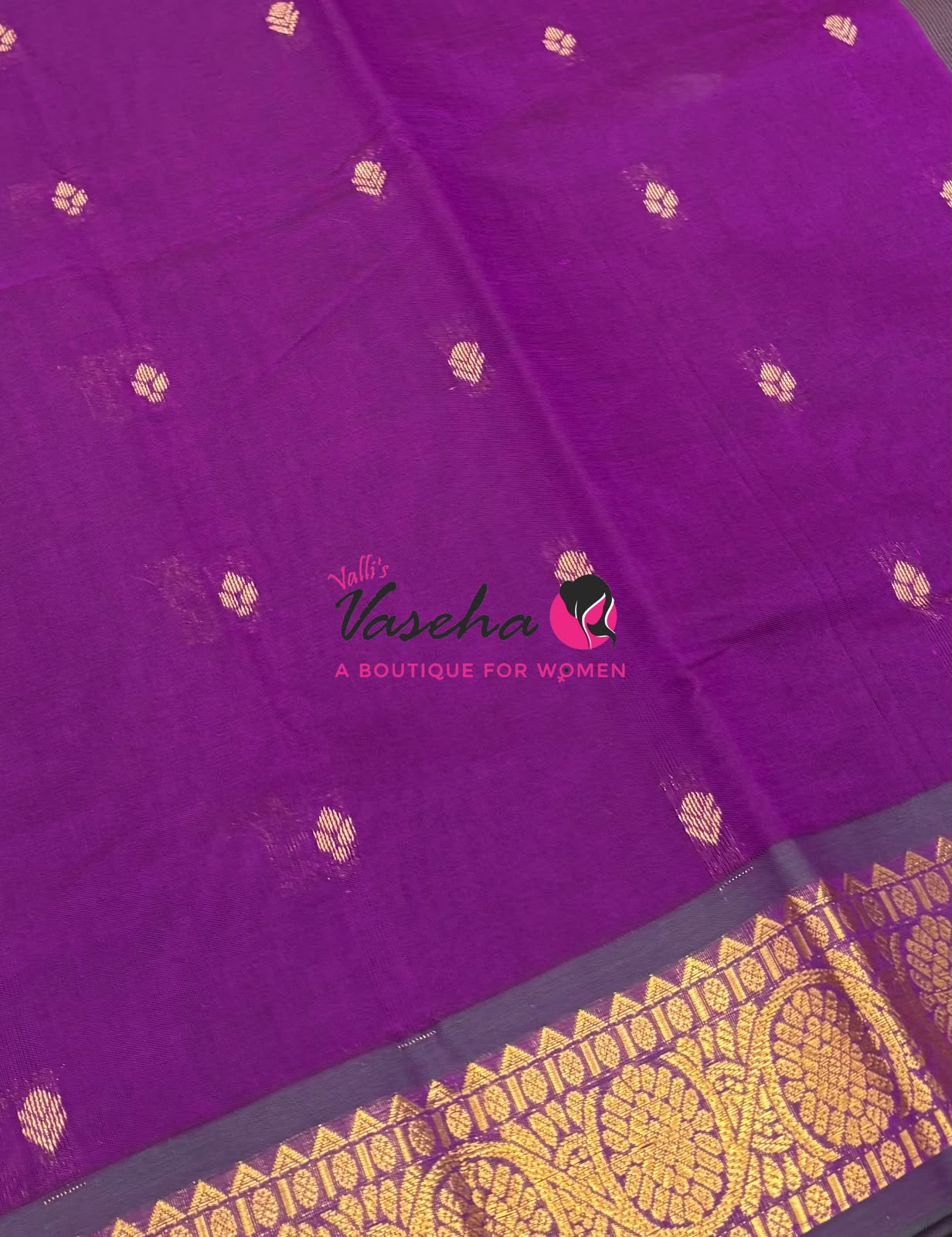 Semi Silk Cotton Saree | Double Leaf Butta Design |VVSSC016