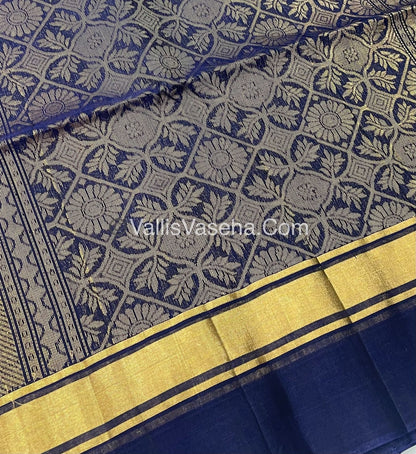 Kora Silk Saree - SICO - Maroon With Blue Shade  - VVKS002