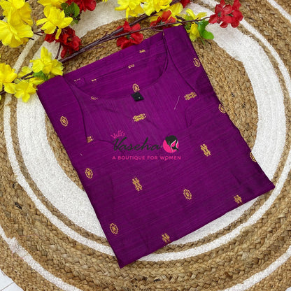 Ready Made - Semi Raw Silk - Kurti - VVSRK003