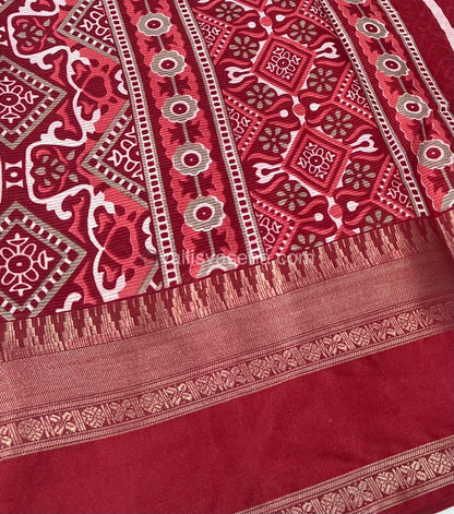 Casual Wear Saree - Fancy Mixed Cotton - Red Shade - VVFMC002