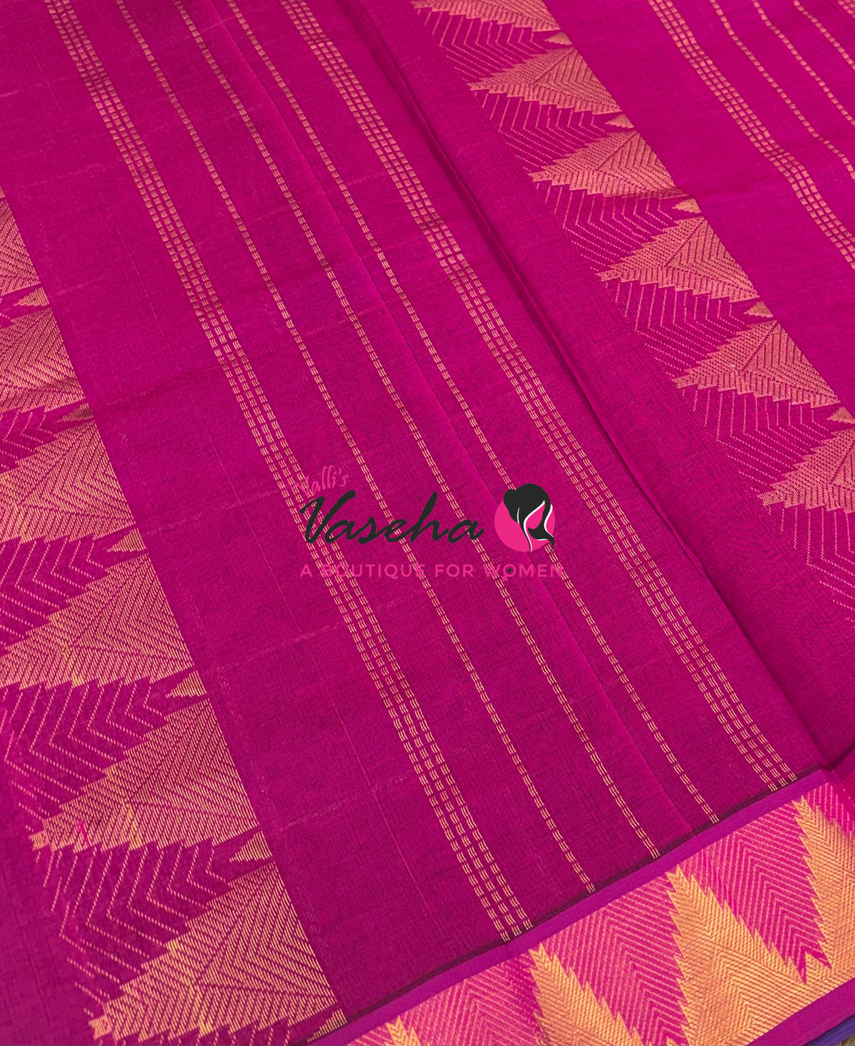 Semi Silk Cotton Saree - Checked Pattern with Butta  - VVSSC013