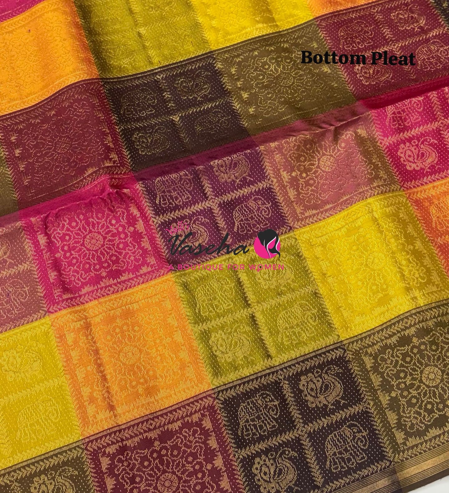 Pure Soft Silk Saree - Partly Pallu -  Half & Half Saree - VVPSS088