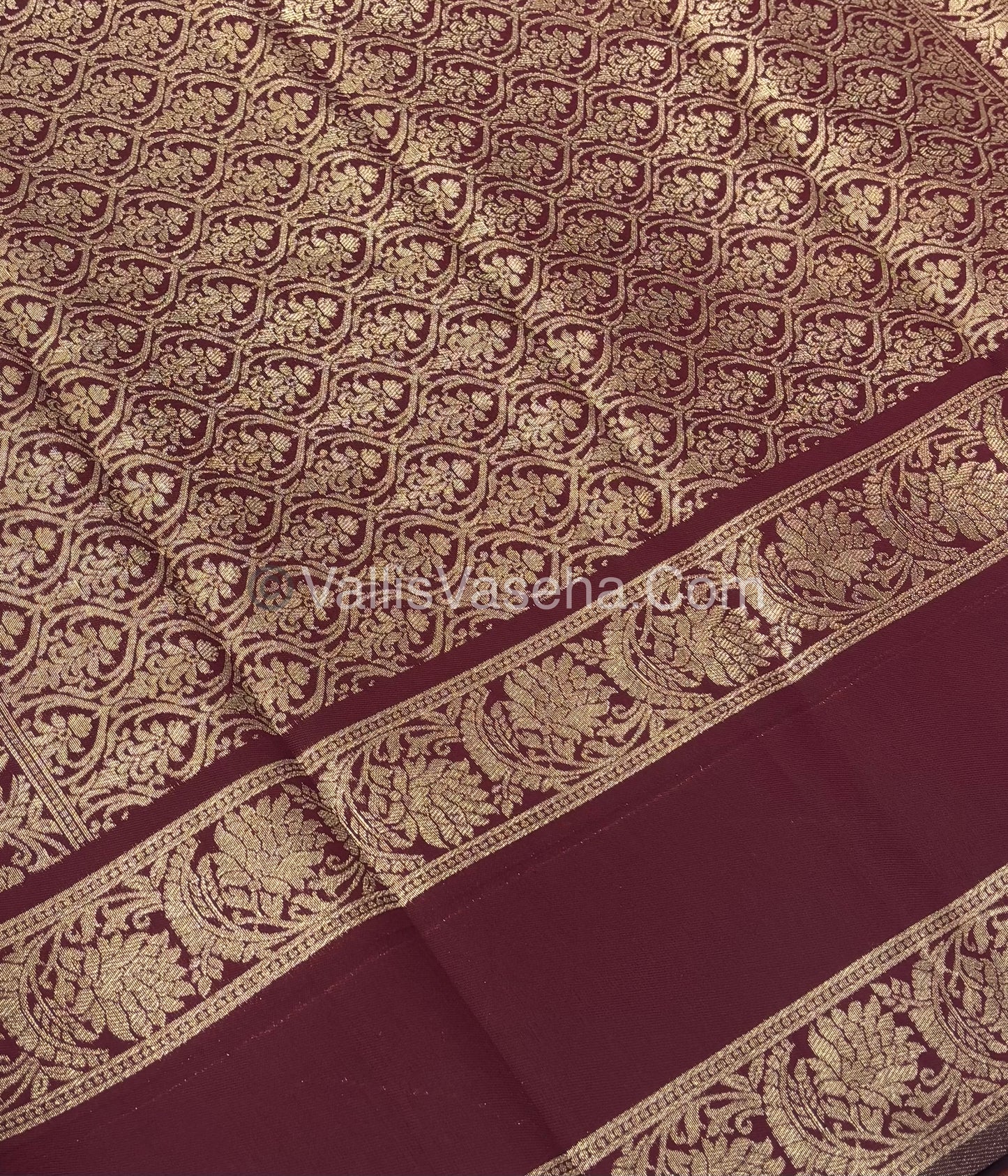 Kanchi Semi Silk - Mayil & Chakkaram design - Rust Orange with Brown - VVKSS005