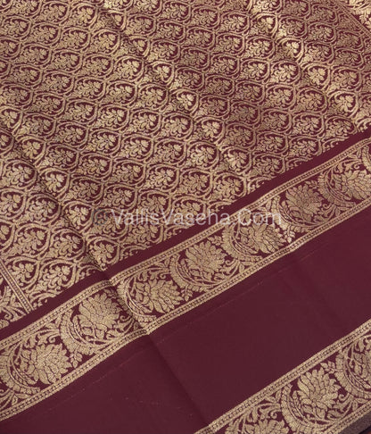 Kanchi Semi Silk - Mayil & Chakkaram design - Rust Orange with Brown - VVKSS005