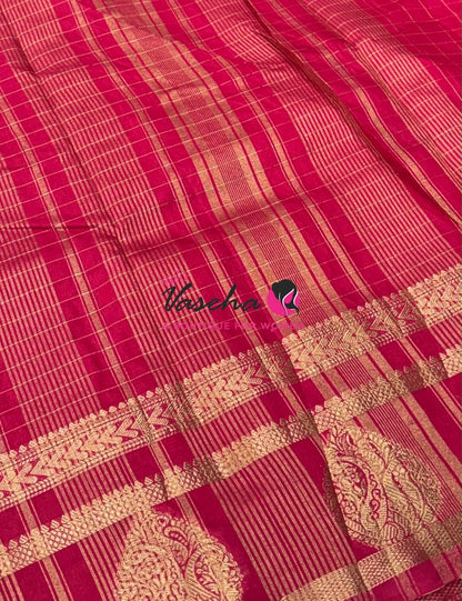 Semi Tussar Silk Saree | Pink Shade |VVSTS061