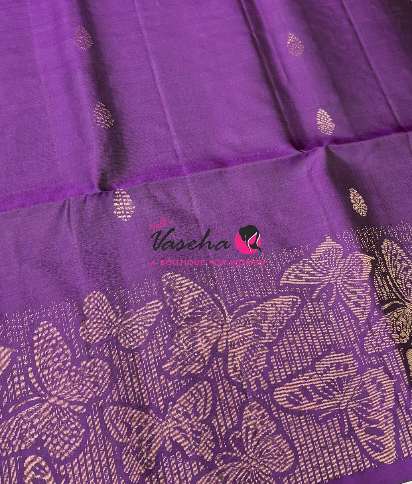 Pure Soft Silk Saree  - Purple With Green - VVPSS094