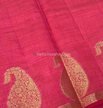 Semi Tussar Silk - Small Mango - Pink  Shade - VVSTS002